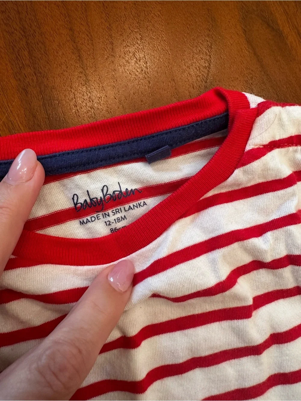 Baby Boden Navy Tractor Corduroy Overalls with Red Stripe Tee -size 12-18 months